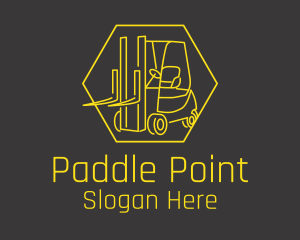 Yellow Forklift Truck logo design