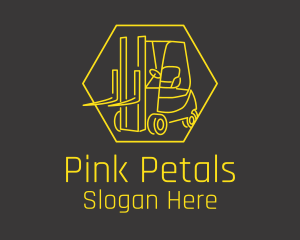 Yellow Forklift Truck logo design