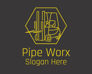 Yellow Forklift Truck logo design