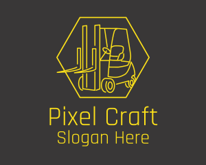 Yellow Forklift Truck logo design