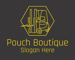 Yellow Forklift Truck logo design