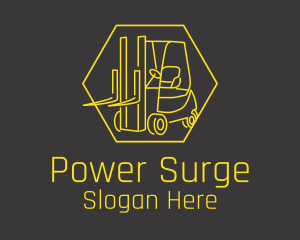 Yellow Forklift Truck logo design