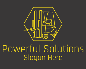 Yellow Forklift Truck logo design