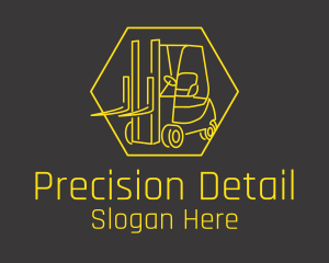 Yellow Forklift Truck logo design