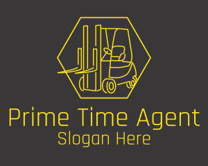 Yellow Forklift Truck logo design