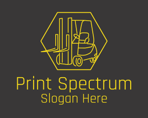 Yellow Forklift Truck logo design