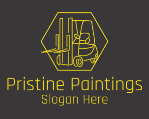 Yellow Forklift Truck logo design