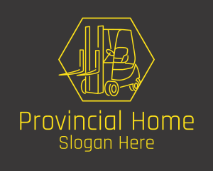 Yellow Forklift Truck logo design