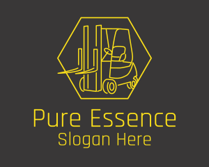 Yellow Forklift Truck logo design