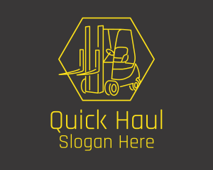 Yellow Forklift Truck logo design