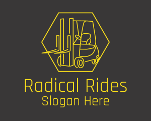 Yellow Forklift Truck logo design