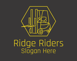 Yellow Forklift Truck logo design