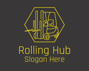 Yellow Forklift Truck logo design