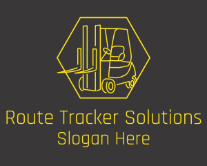 Yellow Forklift Truck logo design