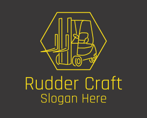 Yellow Forklift Truck logo design