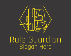 Yellow Forklift Truck logo design