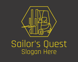 Yellow Forklift Truck logo design