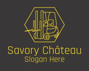 Yellow Forklift Truck logo design