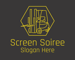 Yellow Forklift Truck logo design