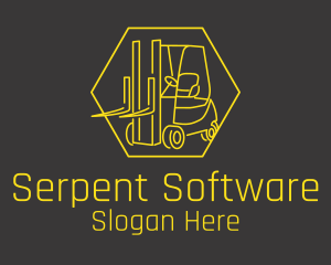 Yellow Forklift Truck logo design