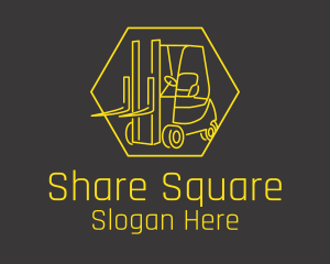 Yellow Forklift Truck logo design