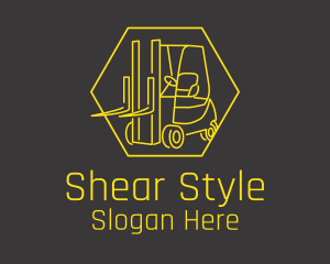 Yellow Forklift Truck logo design