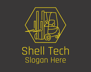 Yellow Forklift Truck logo design