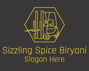 Yellow Forklift Truck logo design