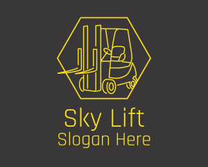 Yellow Forklift Truck logo design