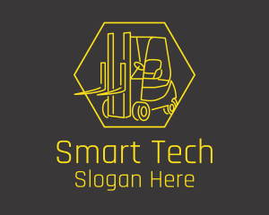 Yellow Forklift Truck logo design