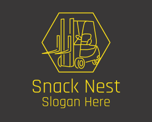 Yellow Forklift Truck logo design