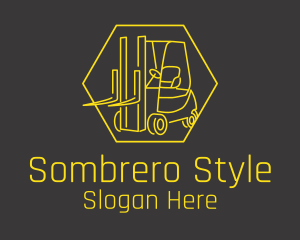 Yellow Forklift Truck logo design