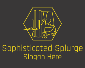 Yellow Forklift Truck logo design