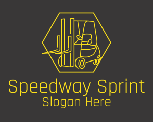 Yellow Forklift Truck logo design