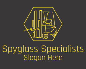 Yellow Forklift Truck logo design