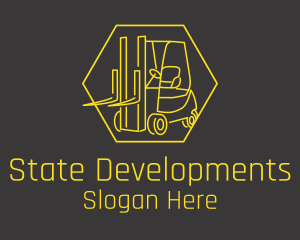 Yellow Forklift Truck logo design