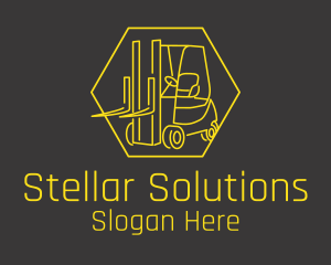 Yellow Forklift Truck logo design