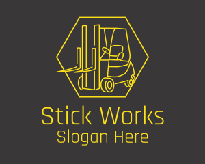 Yellow Forklift Truck logo design