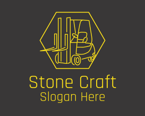 Yellow Forklift Truck logo design