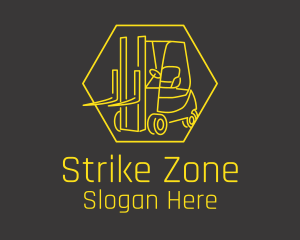 Yellow Forklift Truck logo design