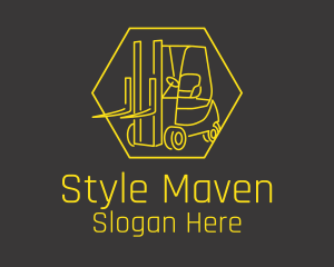 Yellow Forklift Truck logo design