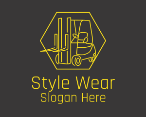 Yellow Forklift Truck logo design