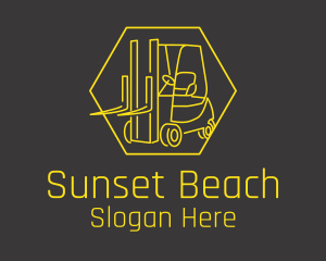 Yellow Forklift Truck logo design