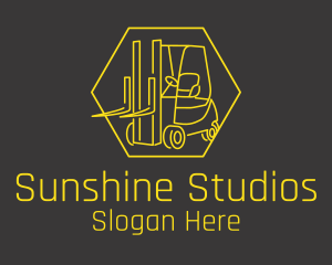 Yellow Forklift Truck logo design