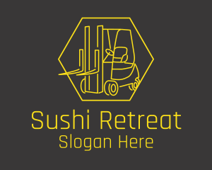 Yellow Forklift Truck logo design