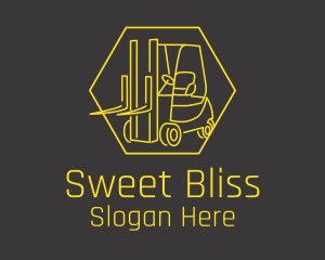 Yellow Forklift Truck logo design