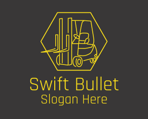 Yellow Forklift Truck logo design