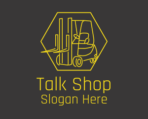 Yellow Forklift Truck logo design