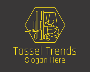 Yellow Forklift Truck logo design