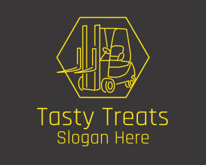 Yellow Forklift Truck logo design